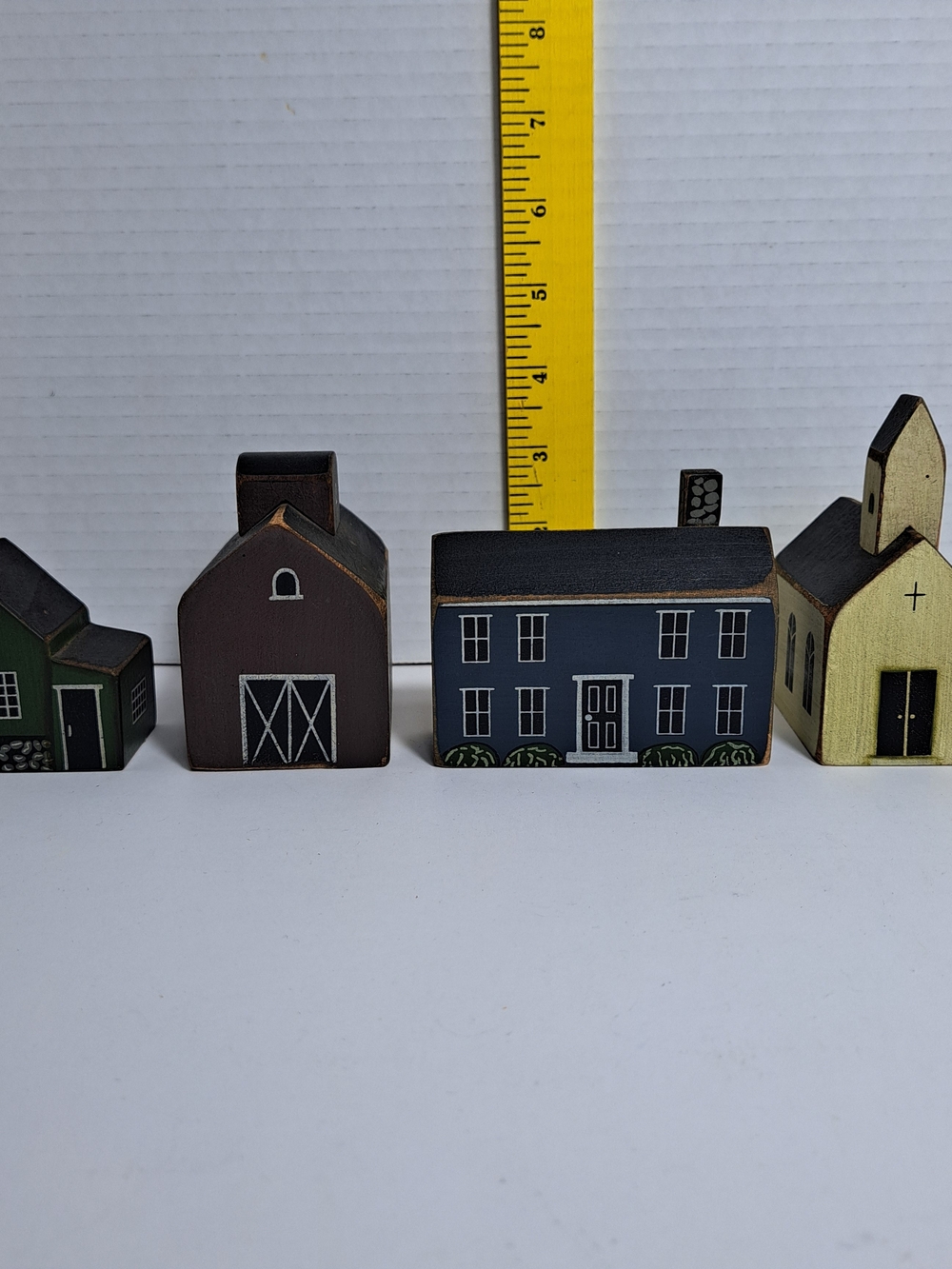 Blue Folk Art Wooden House Wall Accent - Rustic Home Decor